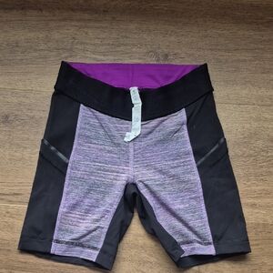 lululemon athletica Black and Purple Bike Shorts Size 2